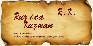 Ružica Kuzman vizit kartica